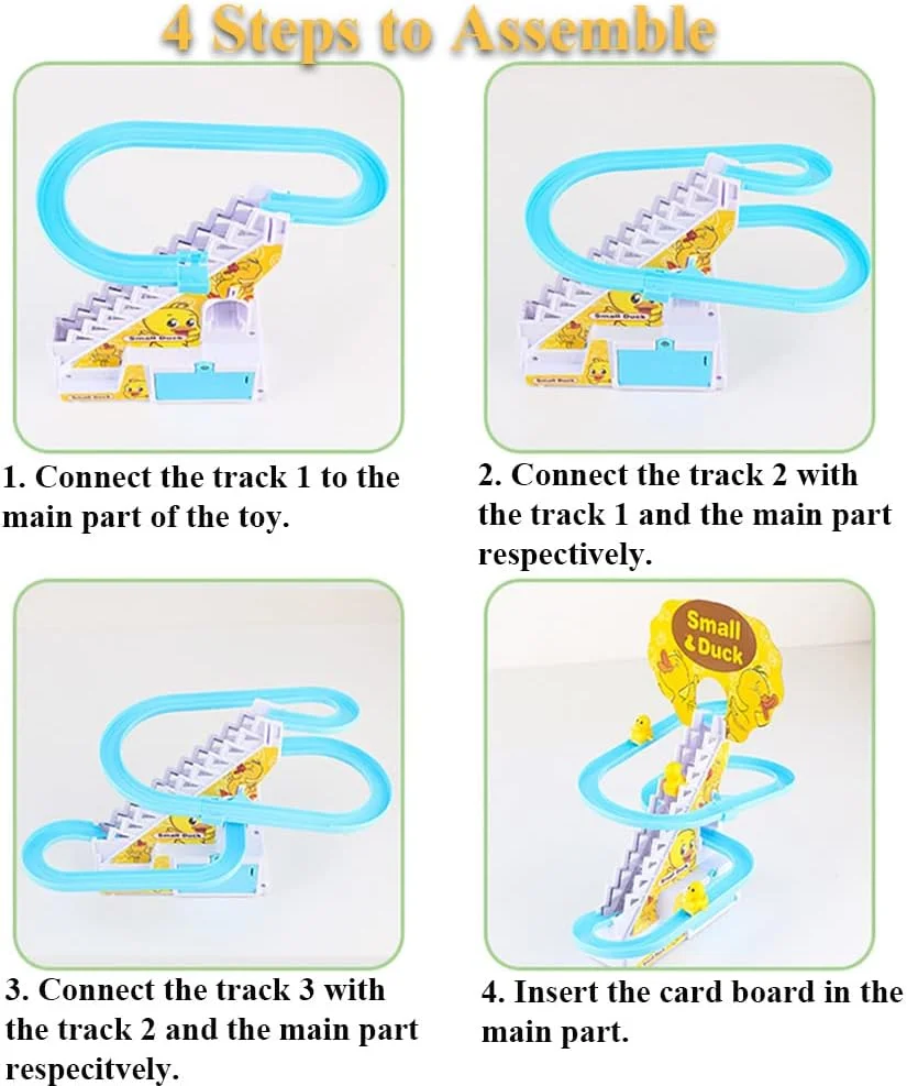 Musical Duck Climbing Stairs Toy - Battery Operated Track Toy with 6 Cute Ducks, Educational Baby Gift - KT196132 view 10