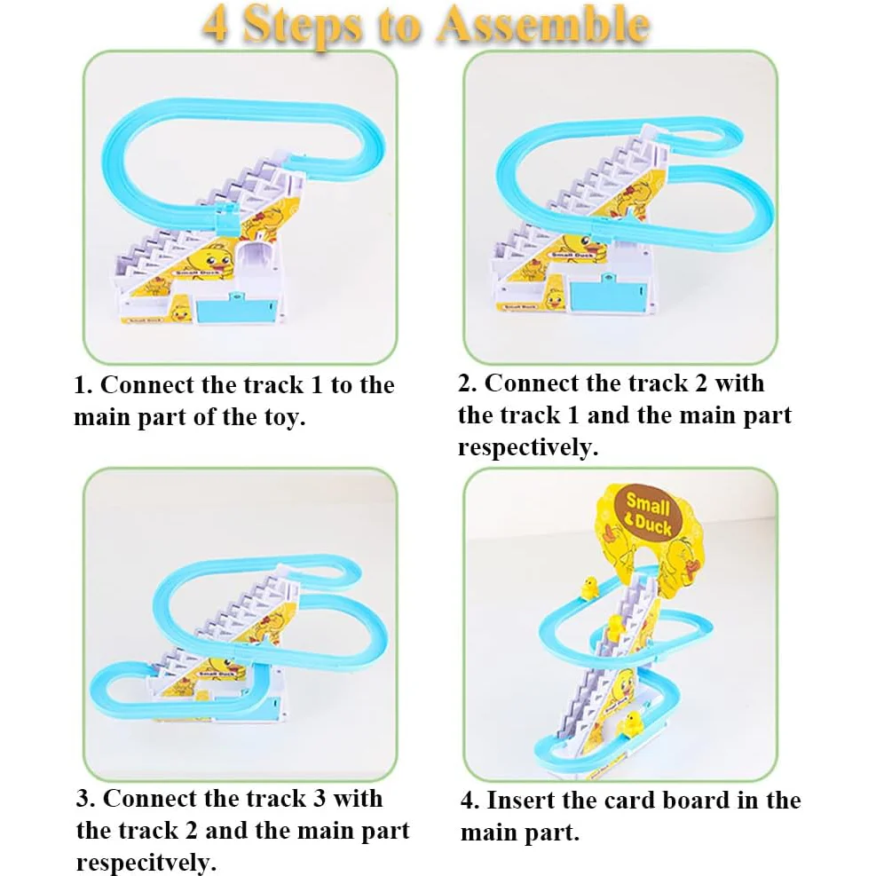 Musical Duck Climbing Stairs Toy - Battery Operated Track Toy with 6 Cute Ducks, Educational Baby Gift - KT196132 view 11