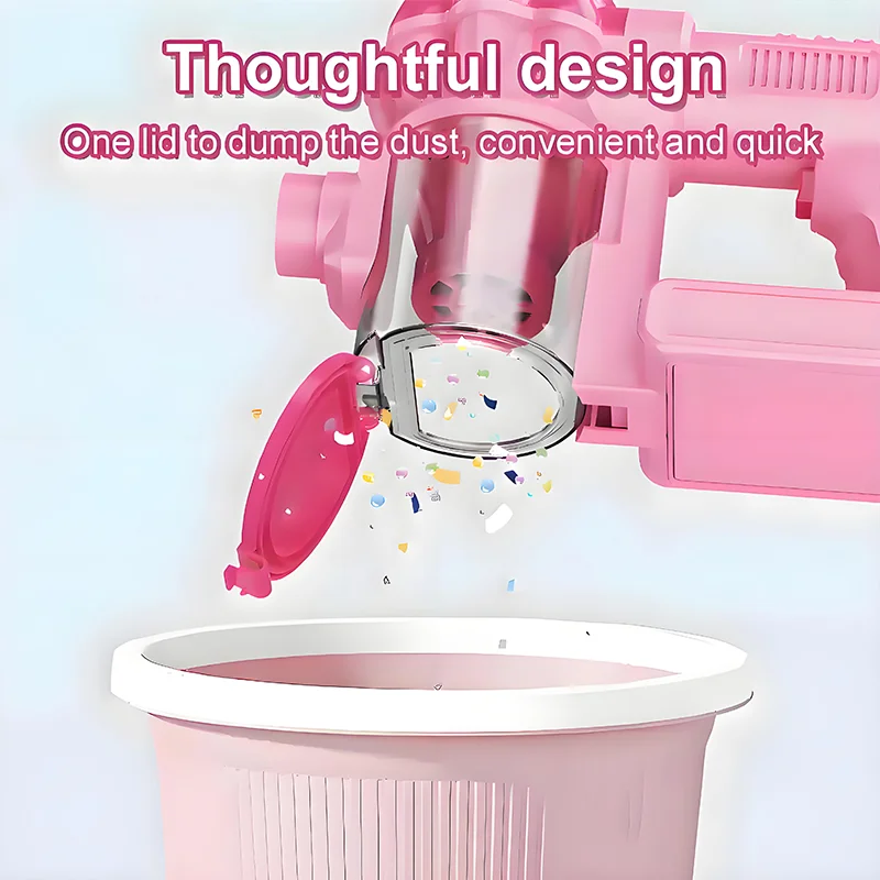 Pink Vacuum Cleaner Household Toy - Pretend Play Cleaning Set with Lights & Sounds, Educational Role Play Gift - KT196348 view 4