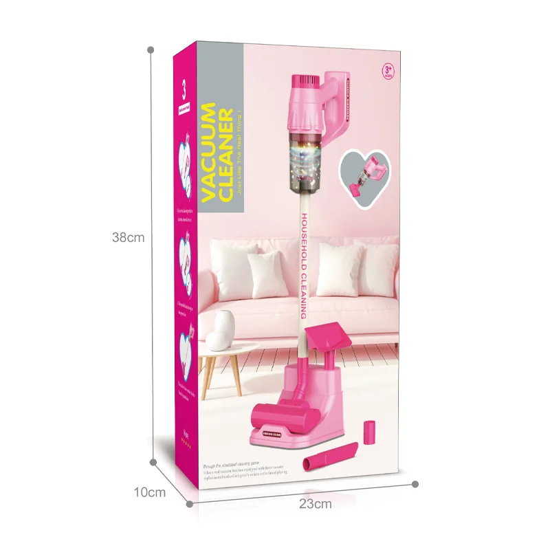 Pink Vacuum Cleaner Household Toy - Pretend Play Cleaning Set with Lights & Sounds, Educational Role Play Gift - KT196348 view 6