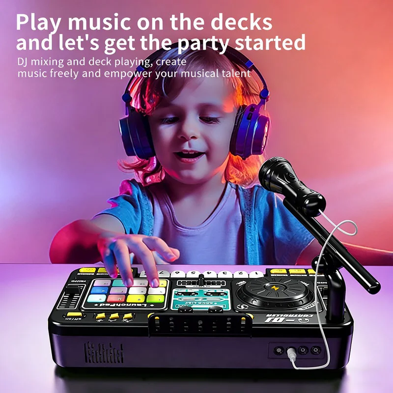 Multi-function Bluetooth DJ Mixer Toy - Musical Whack-a-Mole Game, Hand-Eye Coordination Training, Microphone - KT197318 view 4