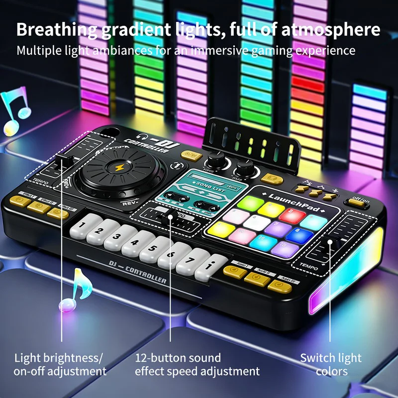 Multi-function Bluetooth DJ Mixer Toy - Musical Whack-a-Mole Game, Hand-Eye Coordination Training, Microphone - KT197318 view 5