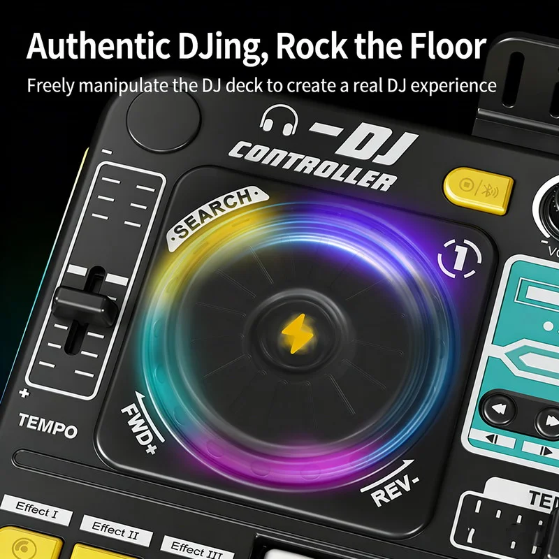 Multi-function Bluetooth DJ Mixer Toy - Musical Whack-a-Mole Game, Hand-Eye Coordination Training, Microphone - KT197318 view 6