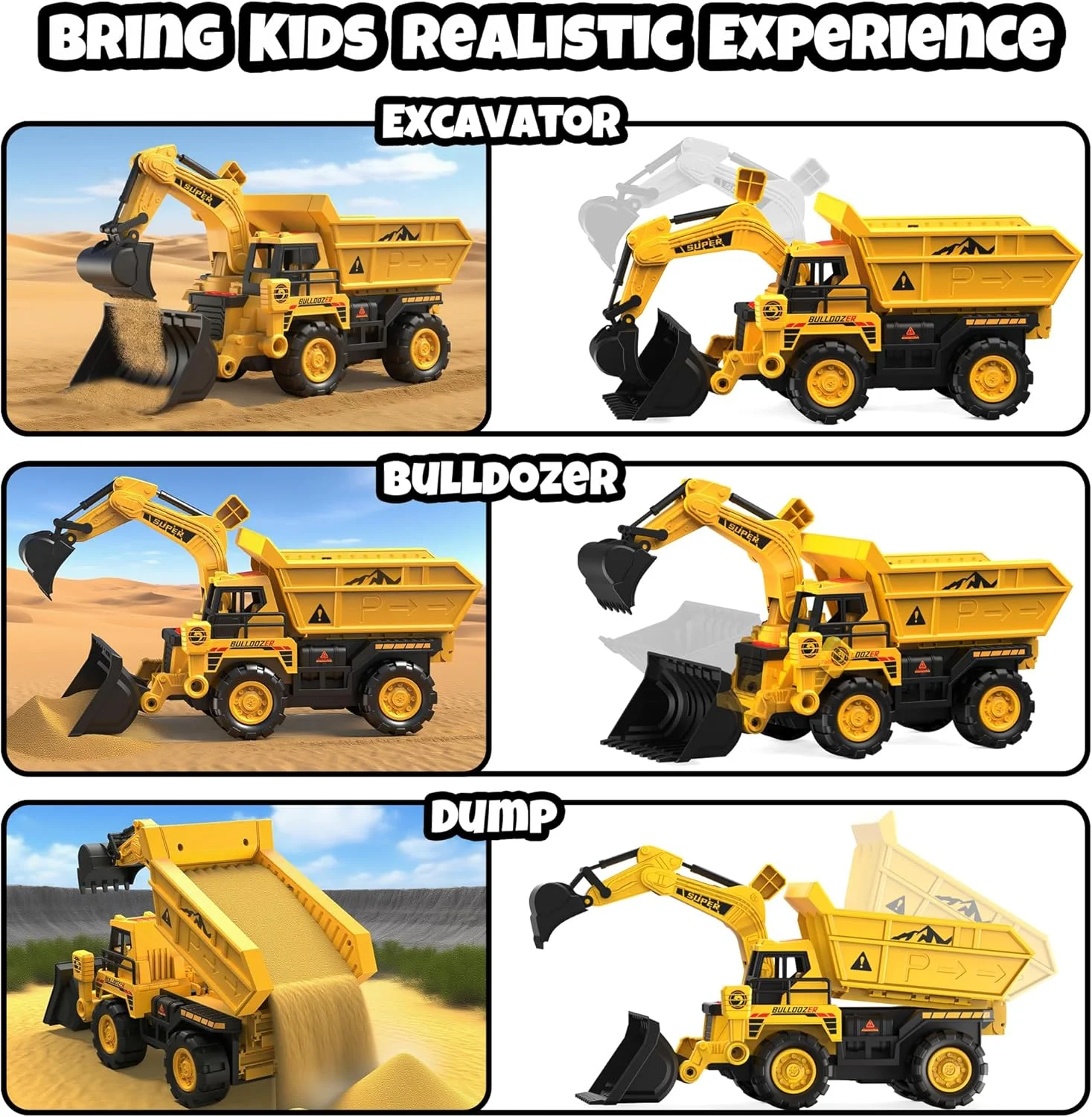 Alloy Engineering Vehicle Playset - 6 Die-Cast Cars with Ejection Launcher & Storage Case, STEM Toy - KT198576 view 3