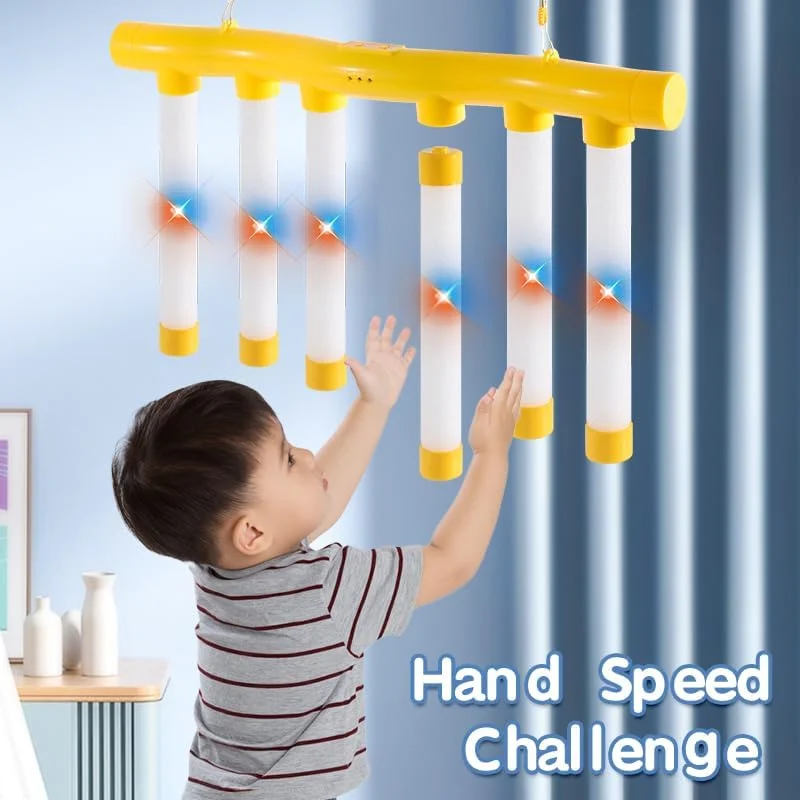 The RC Catching Sticks Game (LED) adds remote control and LED lighting to the classic reaction training game for enhance