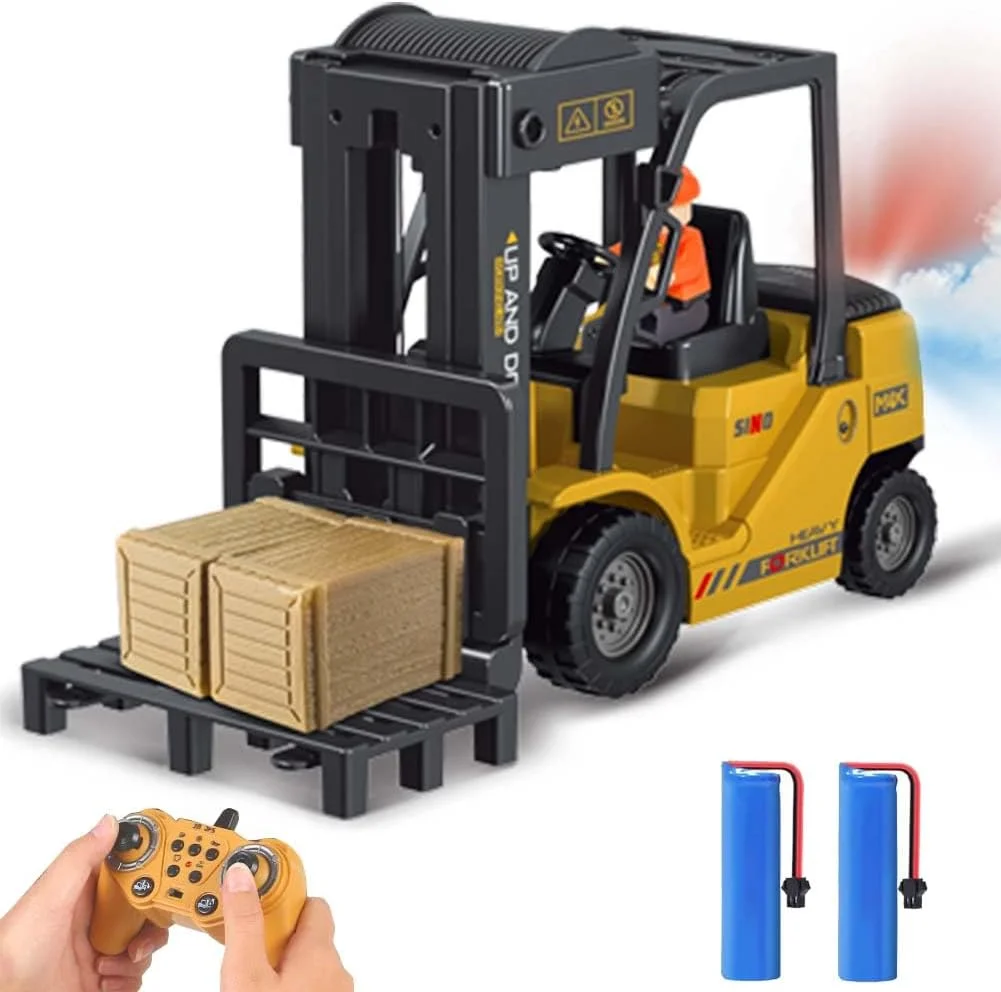 The 1:24 Professional RC Heavy Duty Forklift is a fully functional scale model with 11-channel 2.4GHz control, LED light