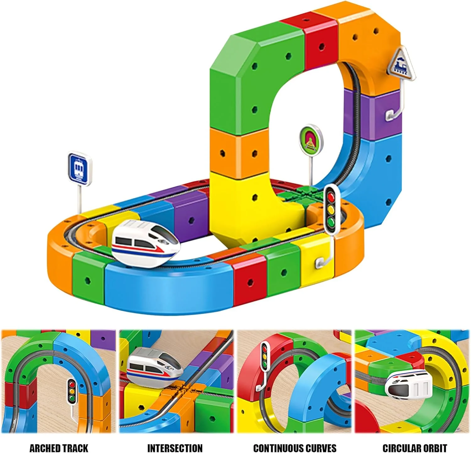 3D DIY Cube Track Racing Car (51pcs) - STEM Building Construction Toy, Creative Assembly Marble Track - KT206895 view 2