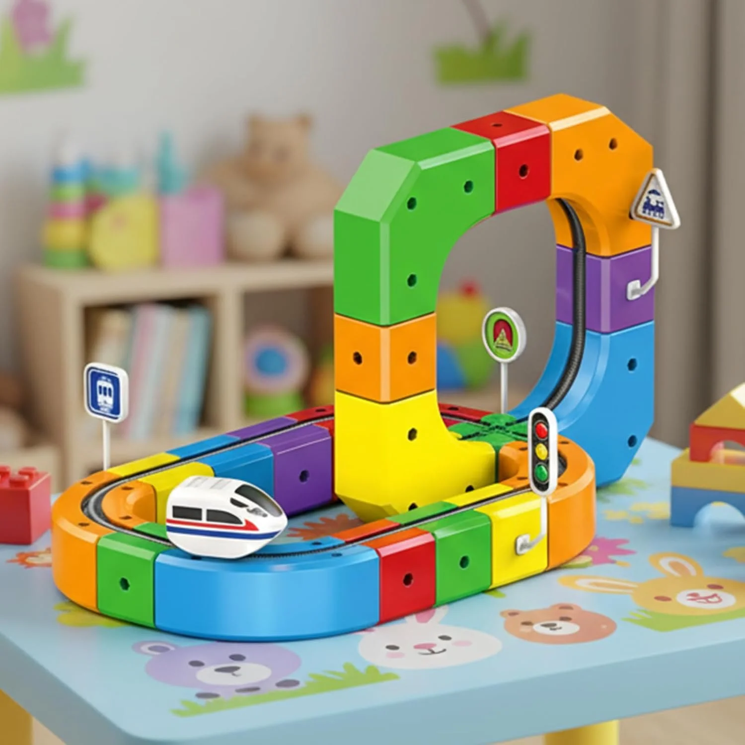 3D DIY Cube Track Racing Car (51pcs) - STEM Building Construction Toy, Creative Assembly Marble Track - KT206895 view 4