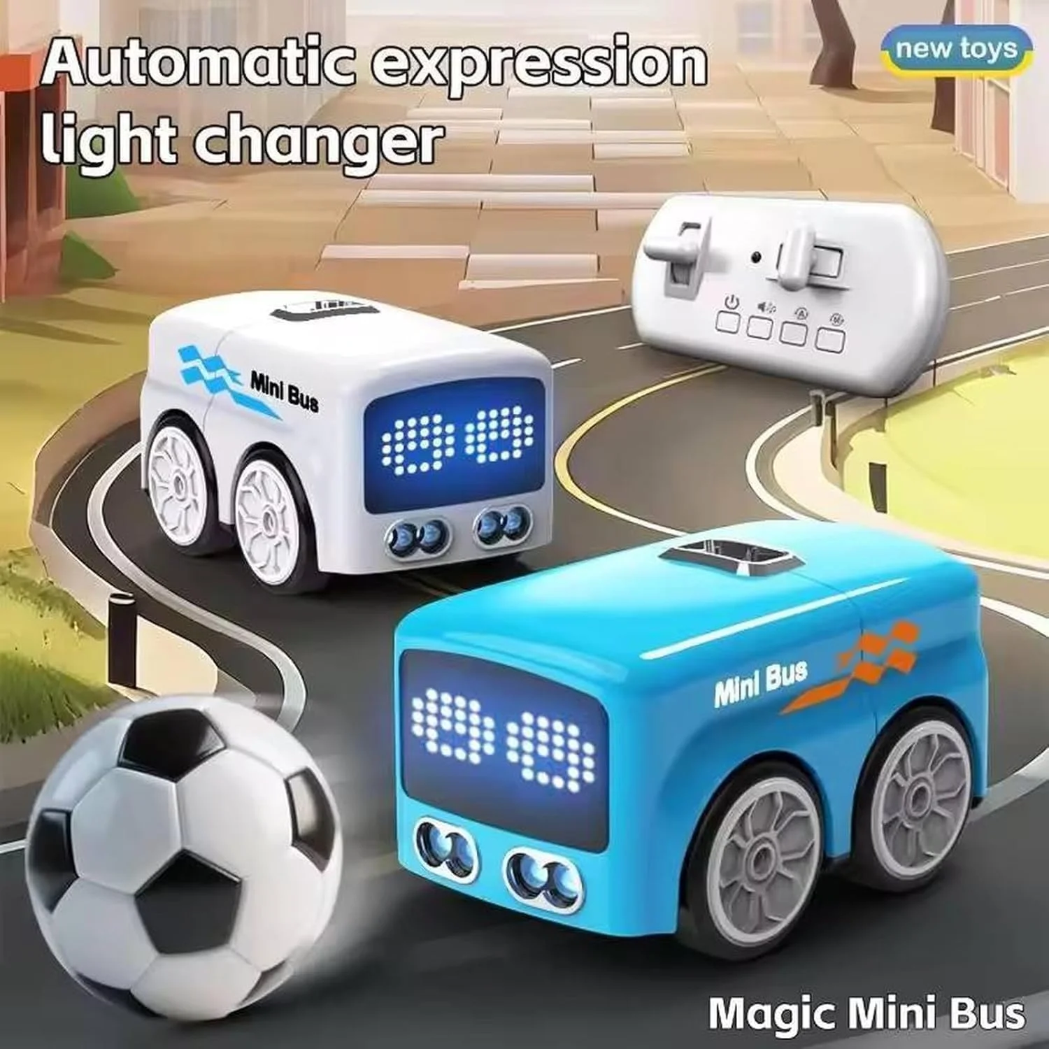 Magic Mini Bus Intelligent RC Toy - Transforming Bus with 5 Play Modes, Music, USB-C Rechargeable - KT211476 view 2