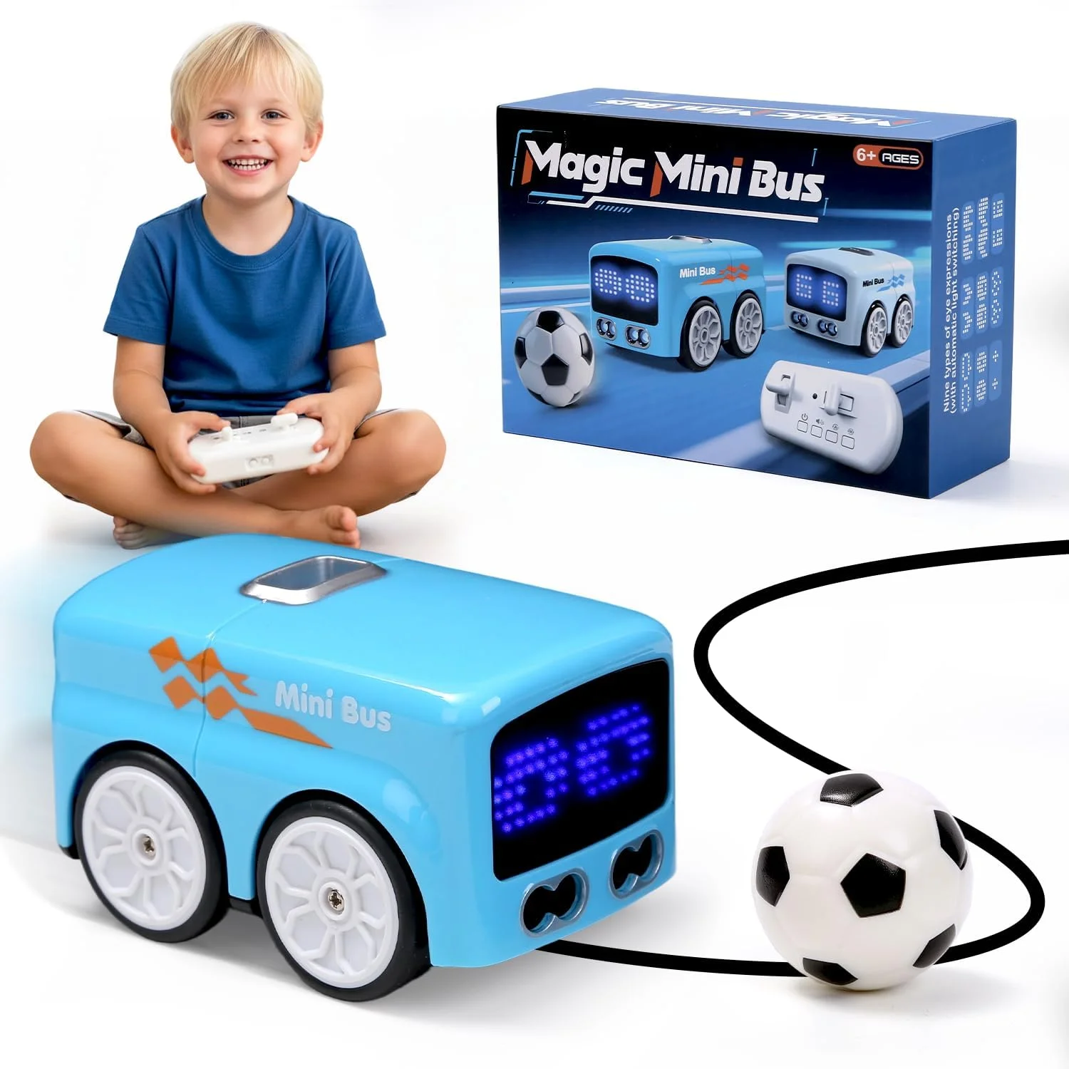 Magic Mini Bus Intelligent RC Toy - Transforming Bus with 5 Play Modes, Music, USB-C Rechargeable - KT211476 view 9