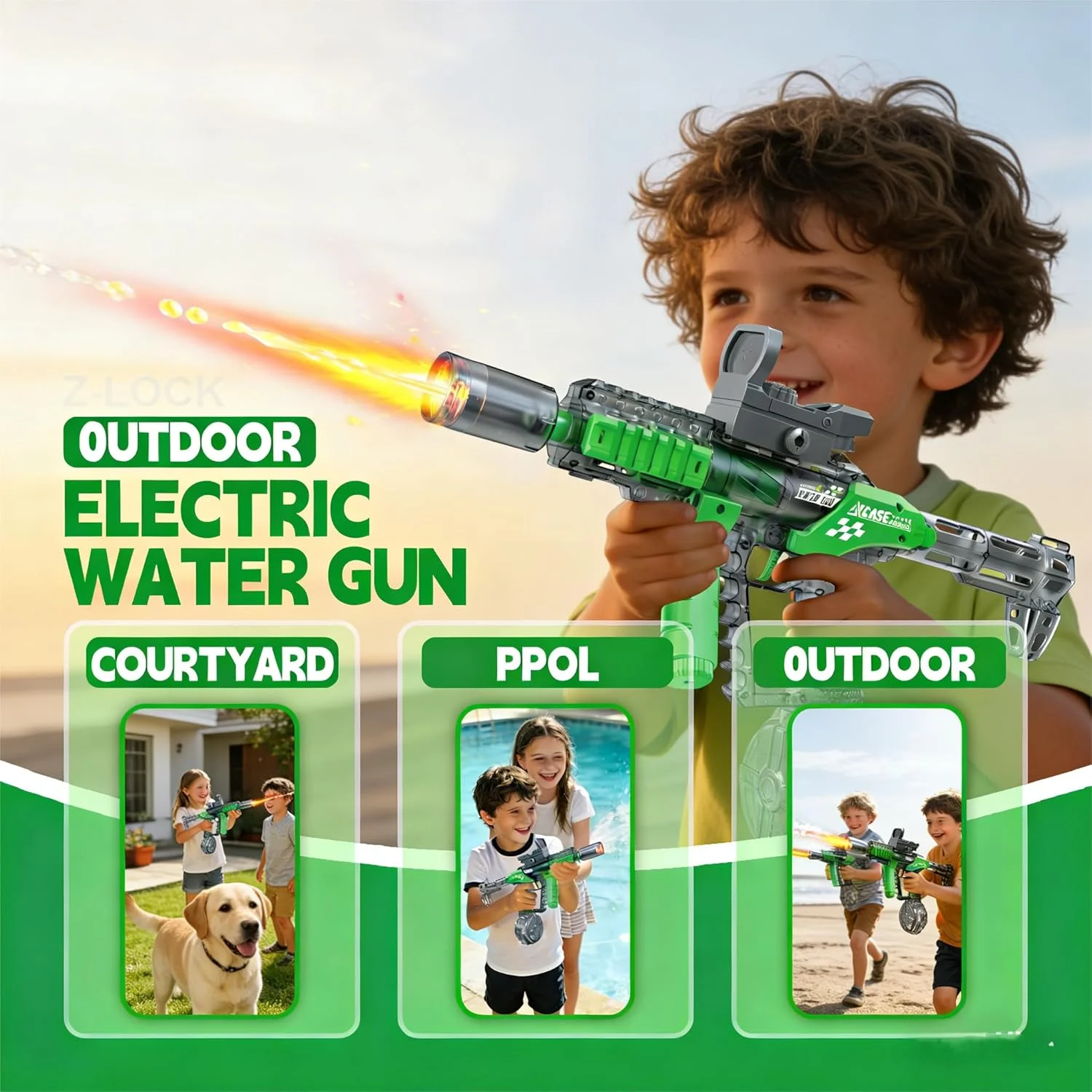 Dragon Spitfire Automatic Water Gun - Drum Magazine Electric Blaster, High Capacity Summer Toy - KT211532 view 3