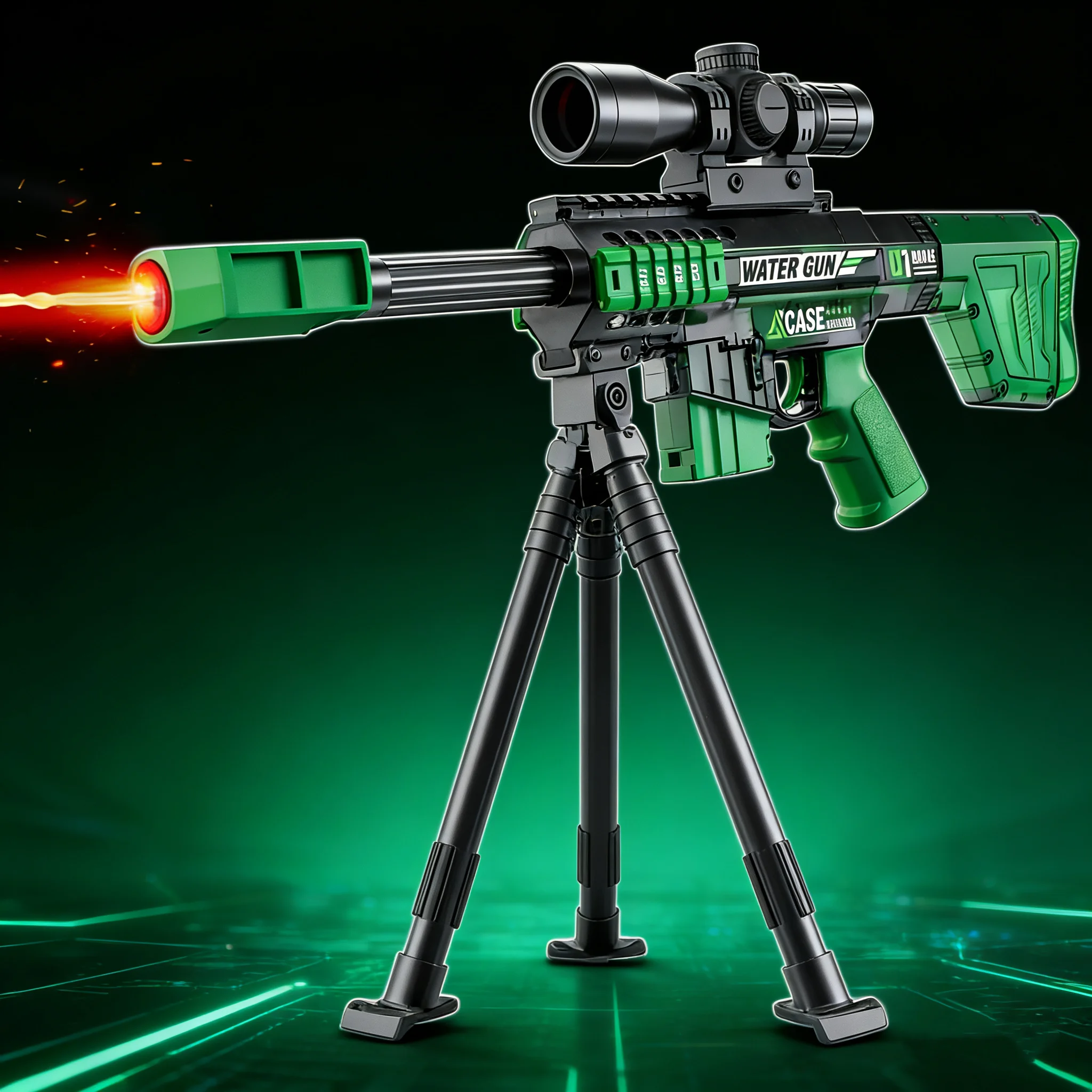 Sniper MSR Spitfire Automatic Water Gun - Tactical Drum Fed Electric Blaster, Long Range Summer Toy - KT211552 view 2
