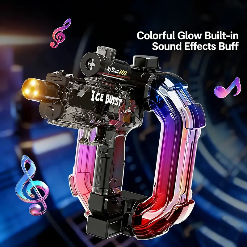 Ice Storm LED Automatic Water Gun - Colorful Glow Electric Blaster, 900ML Tank, 33FT Range Summer Toy - KT211574 view 2