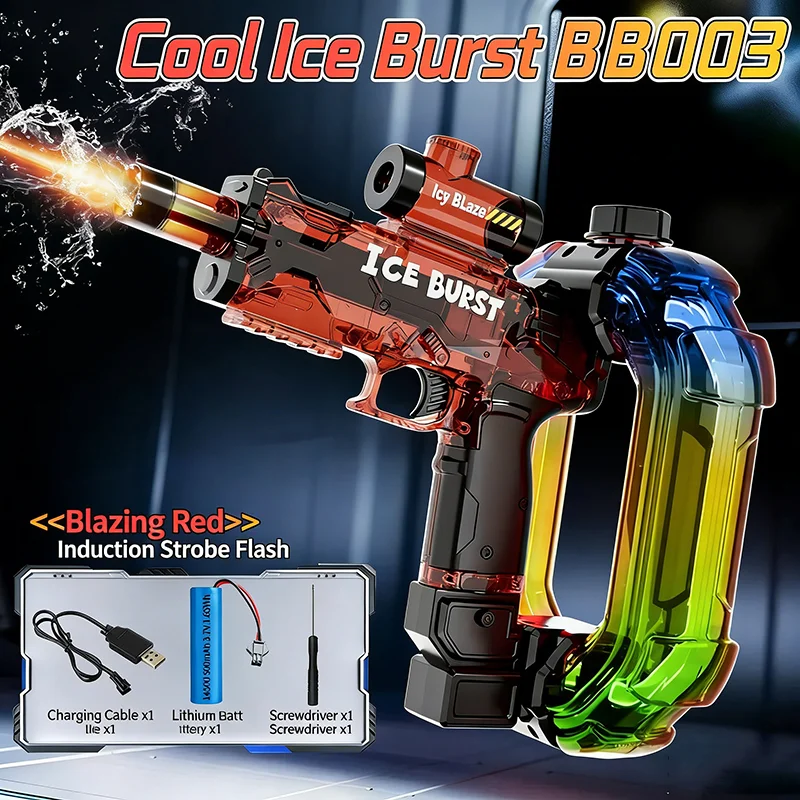 Ice Storm LED Automatic Water Gun - Colorful Glow Electric Blaster, 900ML Tank, 33FT Range Summer Toy - KT211574 view 5