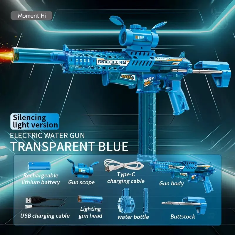MK9 Spitfire High-Capacity Electric Water Gun - Premium LED Blaster, Long Range Summer Toy - KT211610 view 7