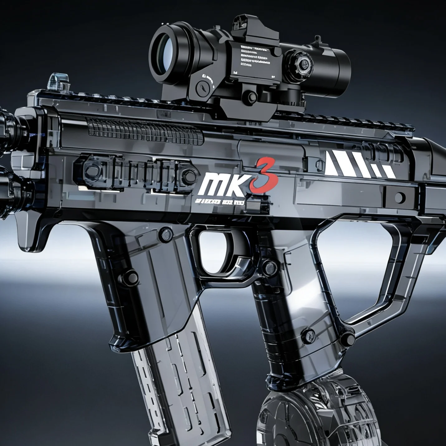 MK3 Dual Nozzle Automatic Water Gun - Flame Suppressor Design Electric Blaster, Twin Jet Summer Toy - KT211620 view 2