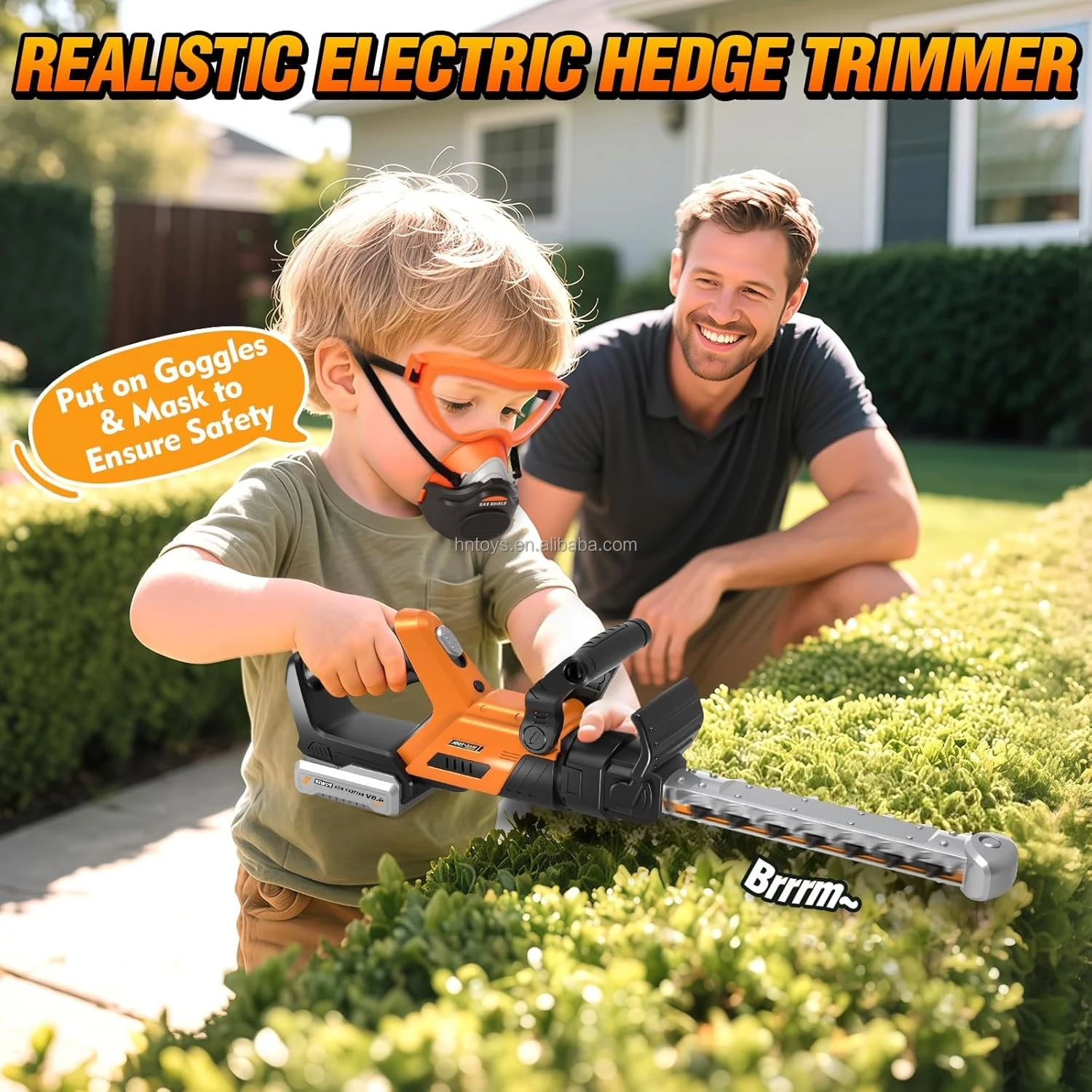 3-in-1 Power Garden Tools Set for Kids - Toy Lawn Mower Blower & Hedge Trimmer, Educational Role Play Gift - KT216108 view 4